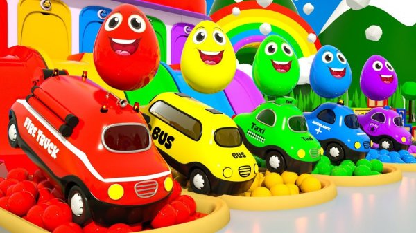 Колеса на автобусе - песенка про акулёнка - Маленькие яйца и разноцветные машинки - детские песенки