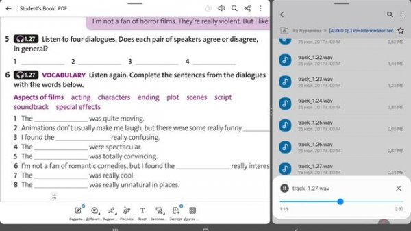Solutions Pre-Intermediate Student's Book Unit 3 A audio 1.27 ex. 5 & 6 p. 30