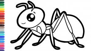 Как нарисовать муравья для детей. Простой рисунок и раскраска МУРАВЬЯ для детей.