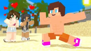 Джей Джей становится сильнее на острове во время летних каникул?! Майнкрафт Мультик