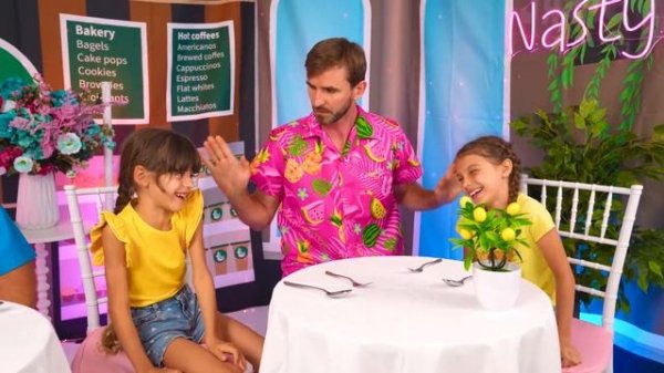 Nastya explains to her little friends how to behave in public places