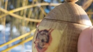 Шкатулка в зимнем парке на иве