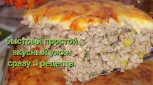 Быстрый и вкусный ужин. Сразу три отличных рецепта из мясного фарша