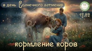 Кормление коров в день Новолуния и Солнечного затмения, 17.02.2026г., Планета коров
