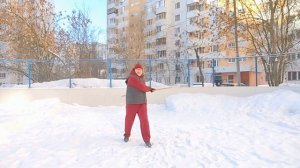 Разминка с бамбуковым шестом длиной 120 см