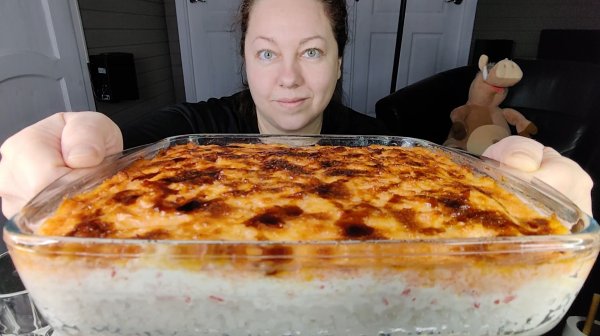 Мукбанг Суши торт запеченный + чипсы нори = пальчики оближешь!)