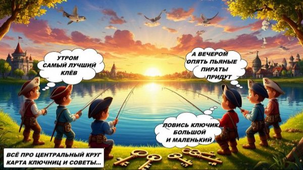 World of Sea Battle Обзор центрального круга на карте, где ключницы и прочее...