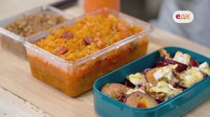 Запечённые сливы и морковный напиток | Ланч-бокс /88