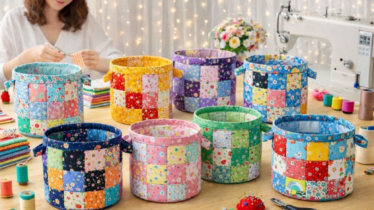 Подарочная корзинка из лоскутков своими руками! Техника шитья для создания полезных вещей смотреть онлайн