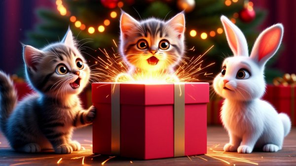 КОТЯТА ПОЛУЧИЛИ СТРАННЫЙ ПОДАРОК 😱🐾 ЧТО ВНУТРИ?!