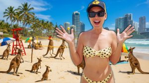 Улетный отдых на пляже в Австралии. Пляжи Голд Коста и знакомство с кенгуру