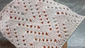 Элегантный и простой ажурный узор спицами