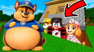 😱 Я СПРЯТАЛСЯ ПОД ДОМОМ от ТОЛСТОГО ГОНЩИКА ЩЕНЯЧИЙ ПАТРУЛЬ в МАЙНКРАФТ!