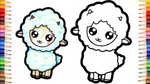 Как нарисовать овечку. Простой рисунок и раскраска милой овечки.