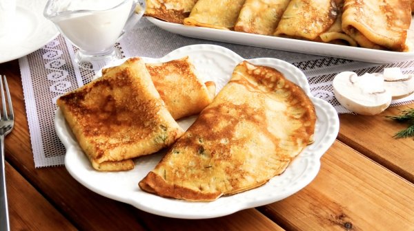 Блины фаршированные сытными начинками