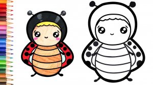 Как нарисовать БОЖЬЮ КОРОВКУ для детей. Простой рисунок и раскраска БОЖЬЯ КОРОВКА.