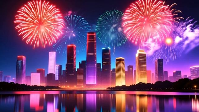✨ Город в огнях! Фейерверки над водой — чудо! 🎇