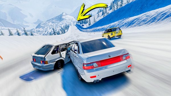 УГАРНЫЙ СПУСК С ГОРЫ БЕЗ ТОРМОЗОВ НА ЧИТ ТАЧКАХ В BEAMNG DRIVE!