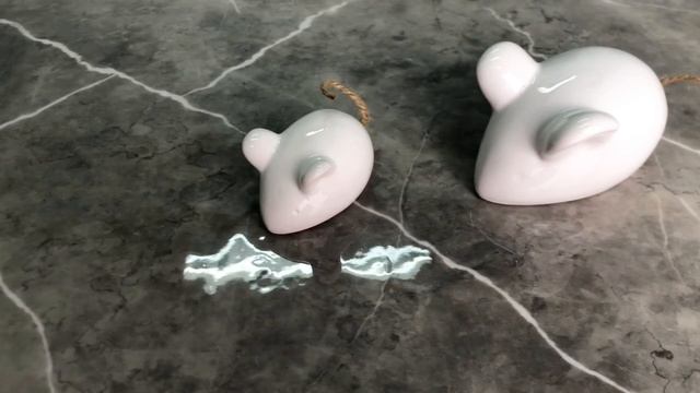 Набор фигурок СТИЛЬНЫЕ МЫШКИ, керамика, белый, 7-10 см, 2 шт., APF998300