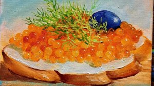 Красная икра.Живопись маслом