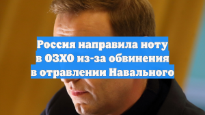 Россия направила ноту в ОЗХО из-за обвинения в отравлении Навального