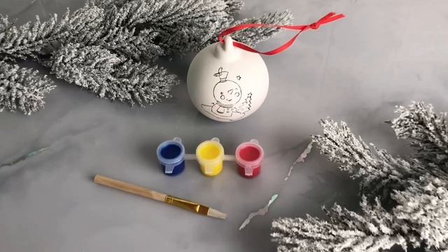 Шар для раскрашивания НОВОГОДНИЕ КРАСКИ, 6х7 см, разные модели, AWA000730