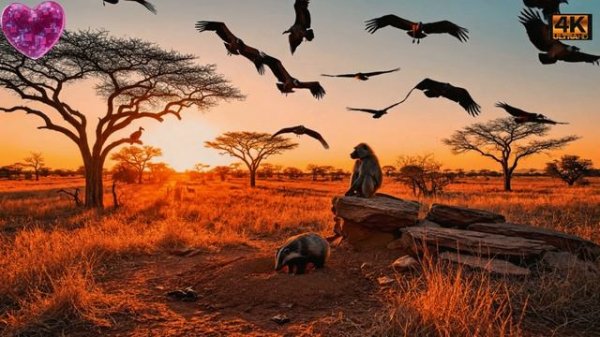 Медоед против бабуина:  Борьба за мёд 4К