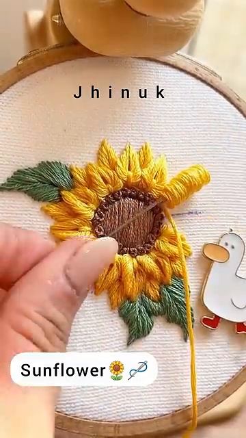 Beautiful_sunflower_embroidery_shorts_trending_viral_new_foryou