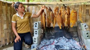 Процесс заготовки копчёной рыбы. Маринование и консервация рыбы круглый год. Жизнь Дуонг.