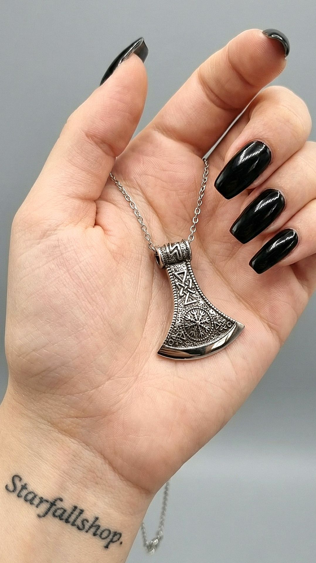 Стальной кулон на цепочке "Боевой топор Викинга" от StarfallShop