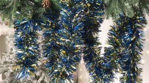 Мишура МОРОЗКО, 95 мм х 2 м, цвет - синий с золотом, M0807