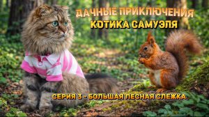 Дачные приключения котика Самуэля😸 3 серия - Большая лесная слежка🌲🐿️