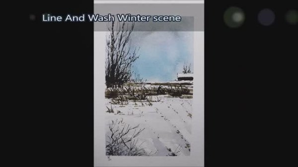 🍿 Winter scene in Line and wash,Full Real time,watercolor By Nil Rocha