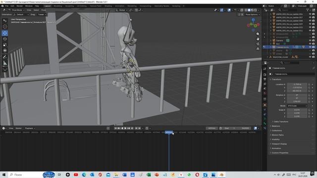 Работа  над анимацией с башенным краном и Маршалом.