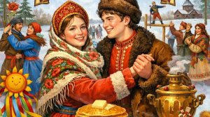 Вторник - "Заигрыш". Второй день Масленичной недели. Шикарная музыкальная открытка.