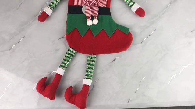 Новогодний носок ЭЛЬФ В КРАСНЫХ БОТИНОЧКАХ, текстиль, 78 см, DH8068700-2