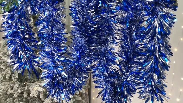 Мишура МОРОЗКО, 95 мм х 2 м, цвет - синий с серебром, M0802