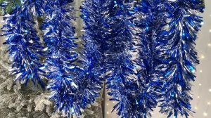 Мишура МОРОЗКО, 95 мм х 2 м, цвет - синий с серебром, M0802