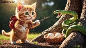 😿 Рыжего котенка укусила змея 🐍 — Кошка-мама срочно везет его в больницу, чтобы спасти ❤️🐾