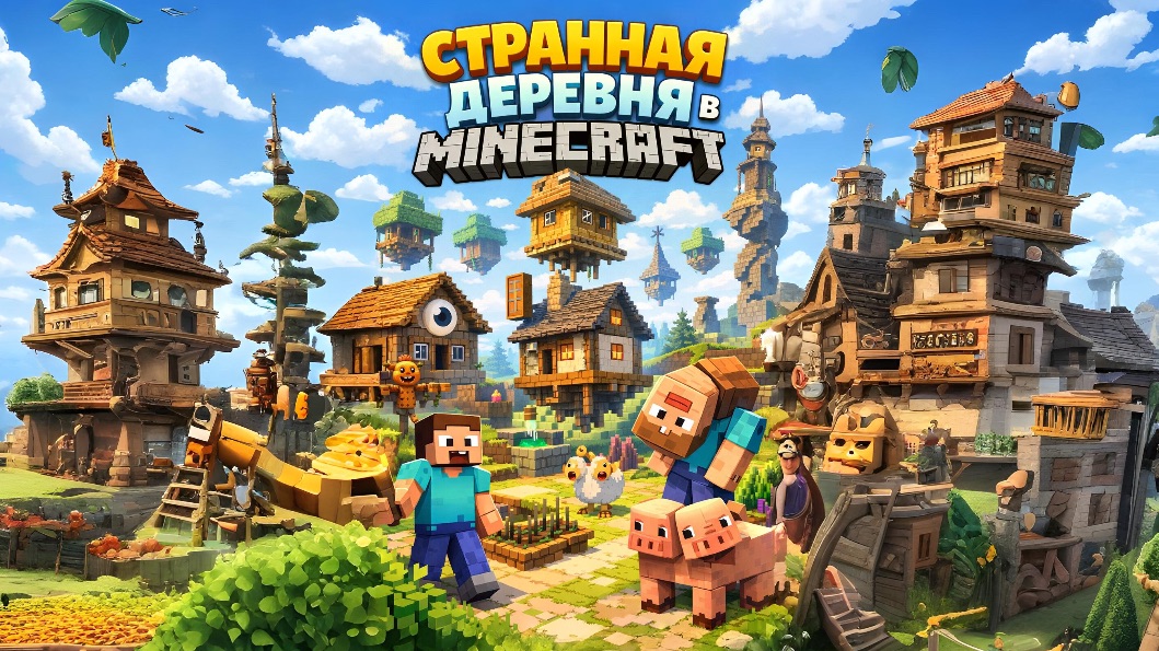 СТРАННАЯ ДЕРЕВНЯ В МАЙНКРАФТ! смотреть онлайн