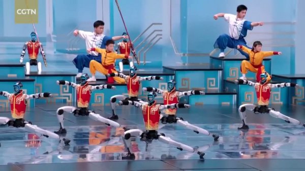 Гала-концерт с роботами Unitree G1 в Китае