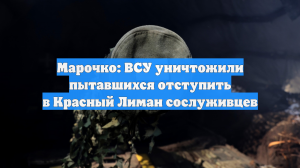 Марочко: ВСУ уничтожили пытавшихся отступить в Красный Лиман сослуживцев