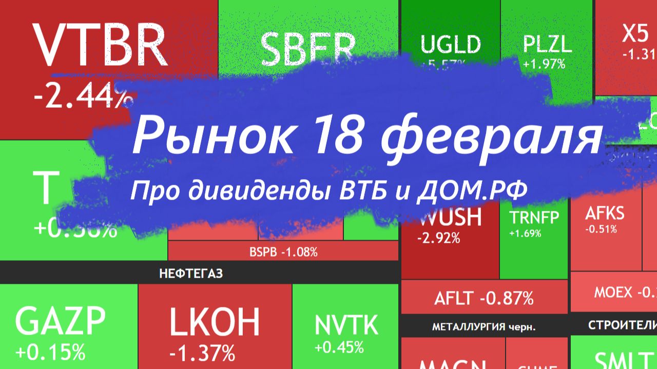 ⚡️18 февраля ► Дивиденды ВТБ и ДОМ.РФ / Новости и отчеты ► Что с акциями сегодня смотреть онлайн