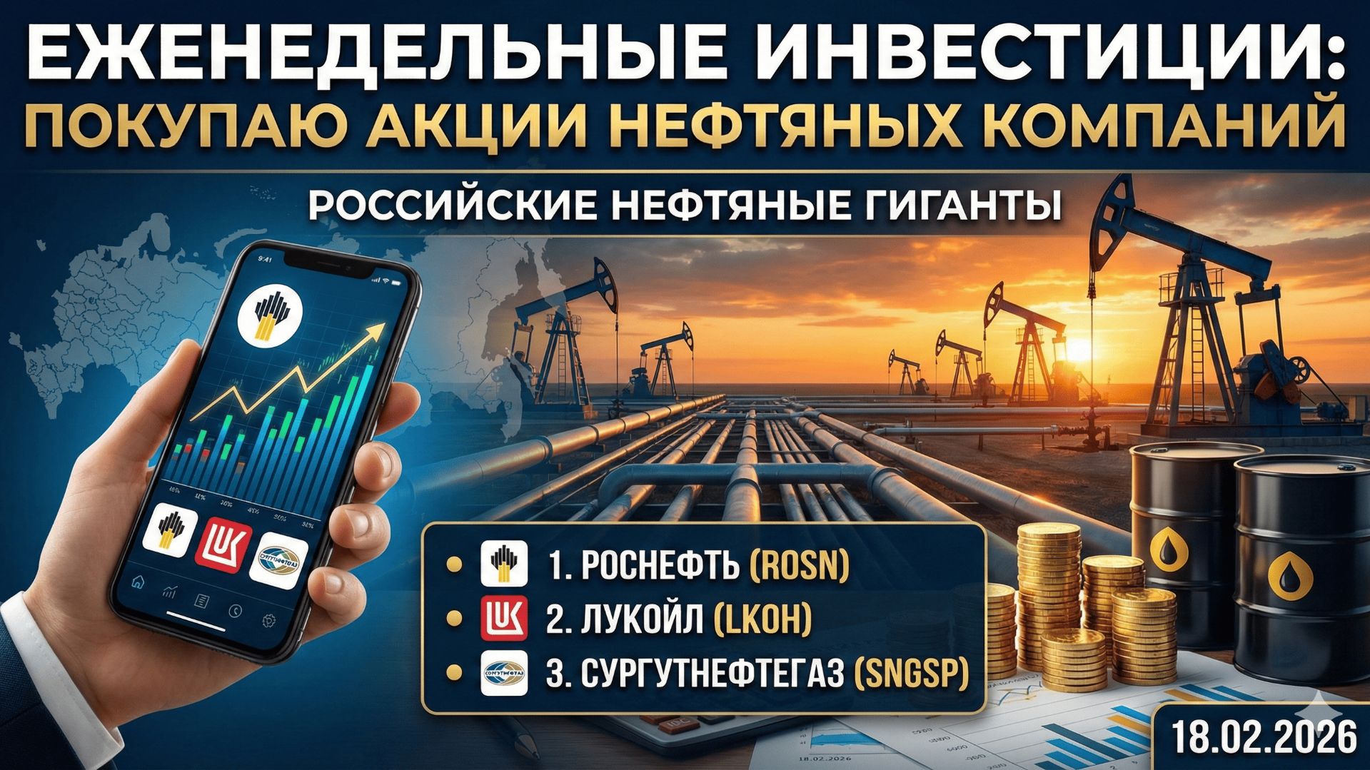 Еженедельные инвестиции: покупаю акции нефтяных компаний 18.02.2026