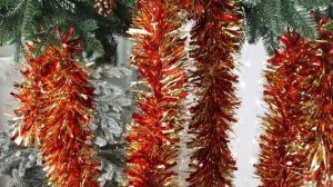 Мишура МОРОЗКО, 95 мм х 2 м, цвет - красный с золотом, M0801