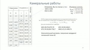 Теодолитная съемка. Расчет ведомости координат