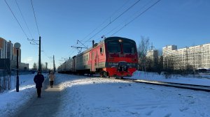 «Приветливый!» Электропоезд ЭД4М-0364 на перегоне, 2026 год