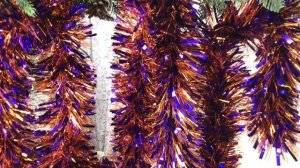 Мишура МОРОЗКО, 95 мм х 2 м, цвет - фиолетовый с темным золотом, M0846