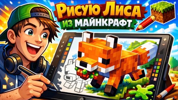 РИСУЮ ЛИСА ИЗ ИГРЫ МАЙНКРАФТ