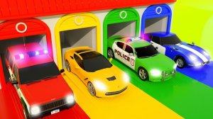 Изучаем цвета с помощью машин - Горилла на машине, грузовике, фруктовом автомате машинки для детей